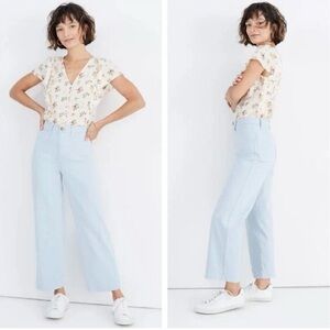 Madewell Slim Emmett Wide-Leg High Rise Crop Blue Speckle Women’s size 28 L8431